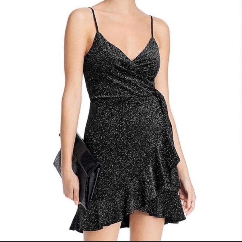 Aqua Velour Wrap Dress